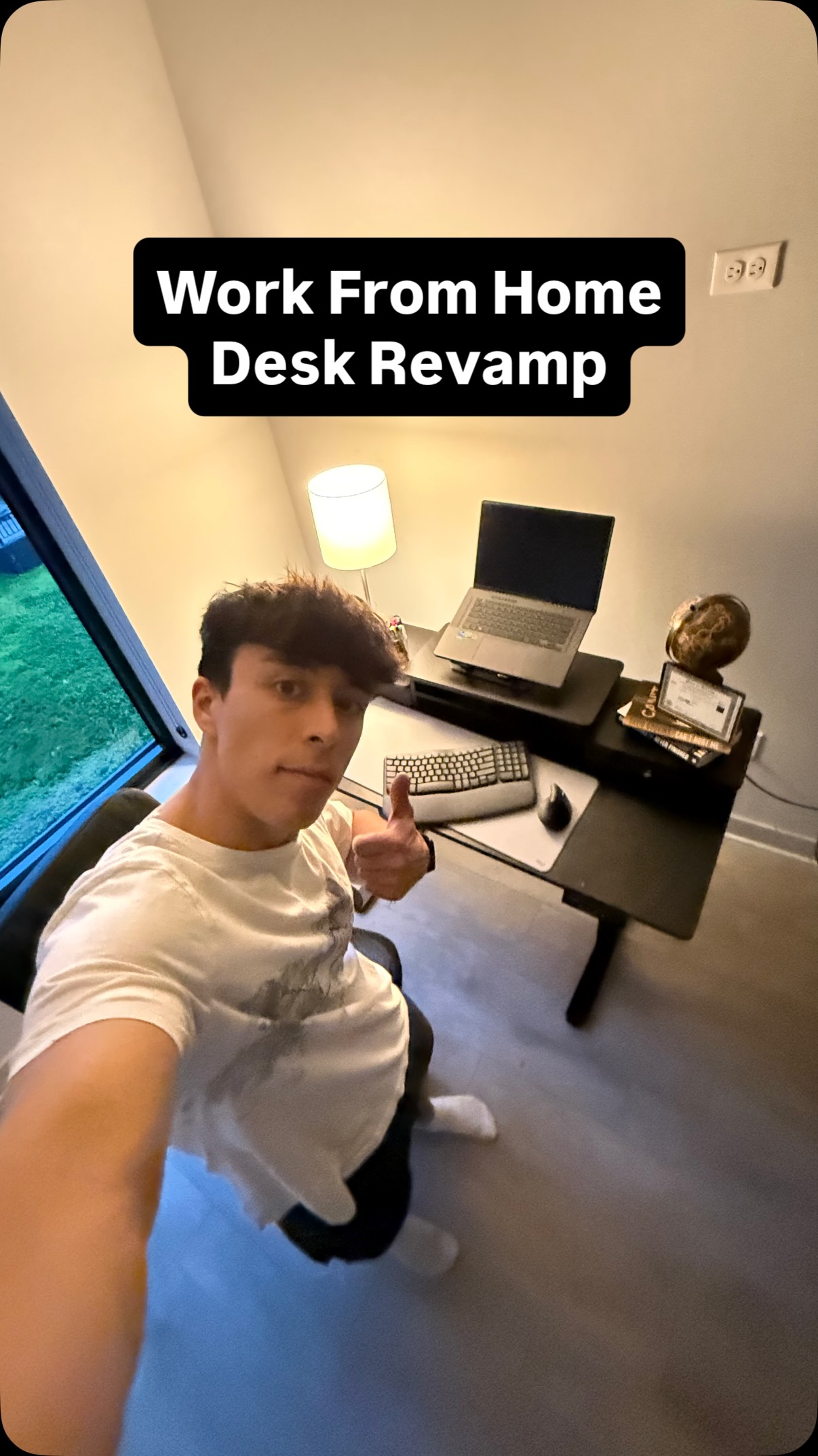 Instagram post by @andrewsdailyday for Logitech. Caption reads: Work from home desk revamp using the @logitech....