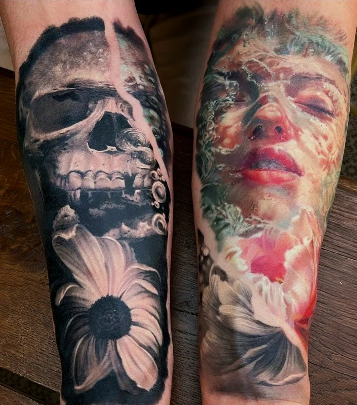 Instagram post by @yarson_tattoo for Sullen Clothing. Caption reads: Here’s the healed result of our collaboration with....