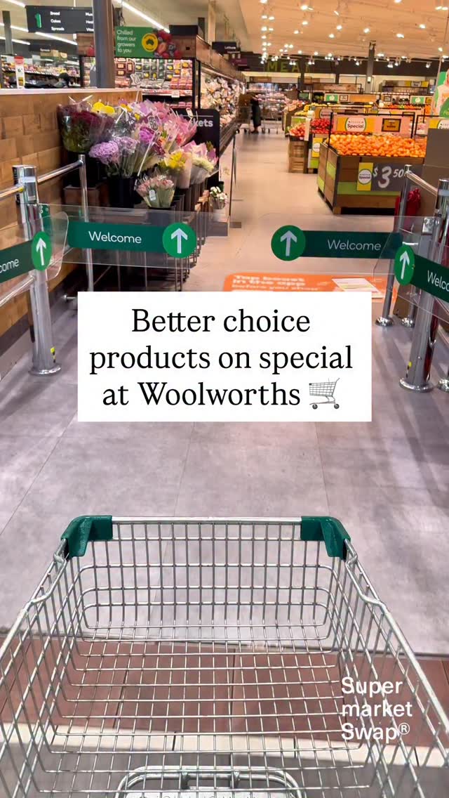 Instagram post by @supermarket.swap for Woolworths. Caption reads: Weekly specials | Woolworths 

Grocery shopping....