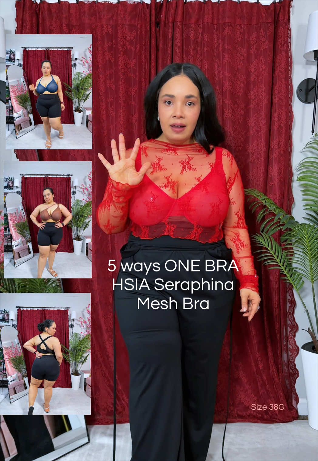 TikTok post by @cardis.ego for HSIA. Caption reads: Wardrobe HACK, HSIA Seraphina Bra works with way....