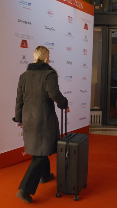 Instagram post by @deutscher_filmball for SAMSONITE. Caption reads: Samsonite x Deutscher Filmball - made to move....