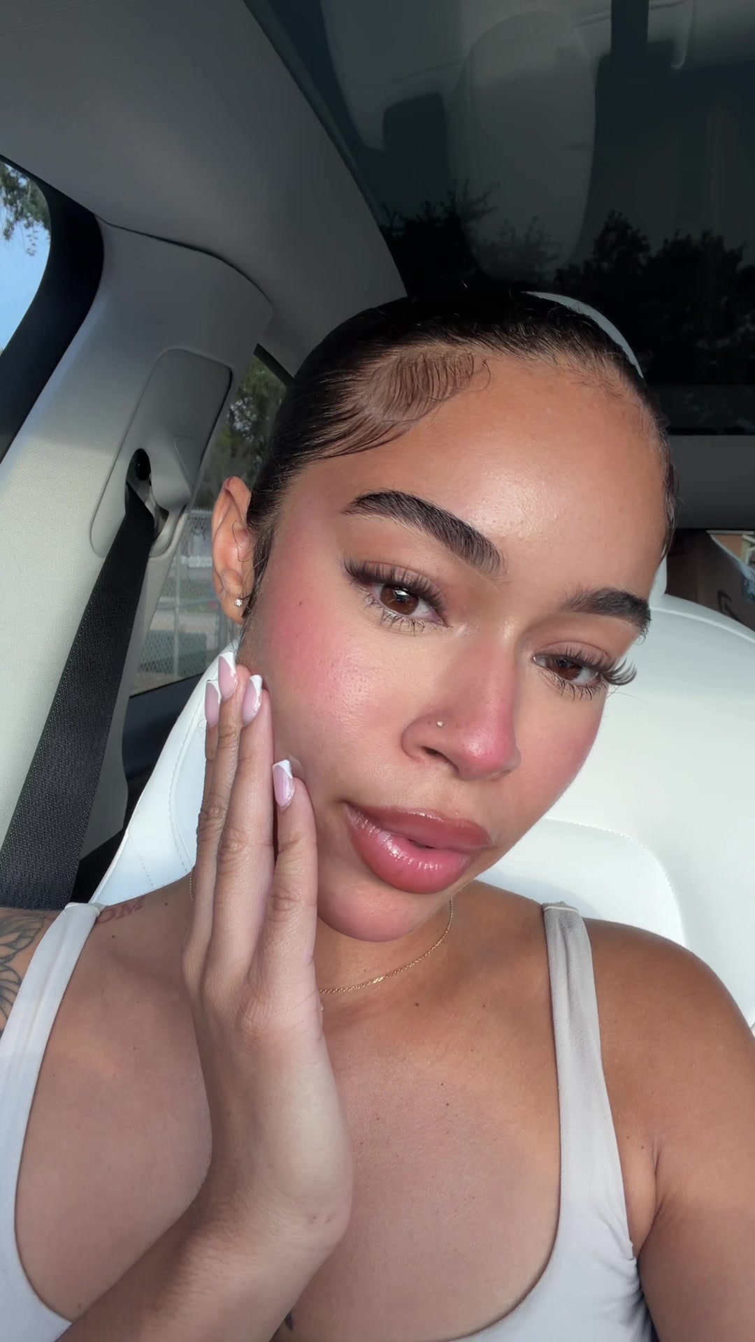 TikTok post by @thekaylaflash for KEYYOU SHOP. Caption reads: These brown lash clusters are soo good! ✨ @KEYYOU....