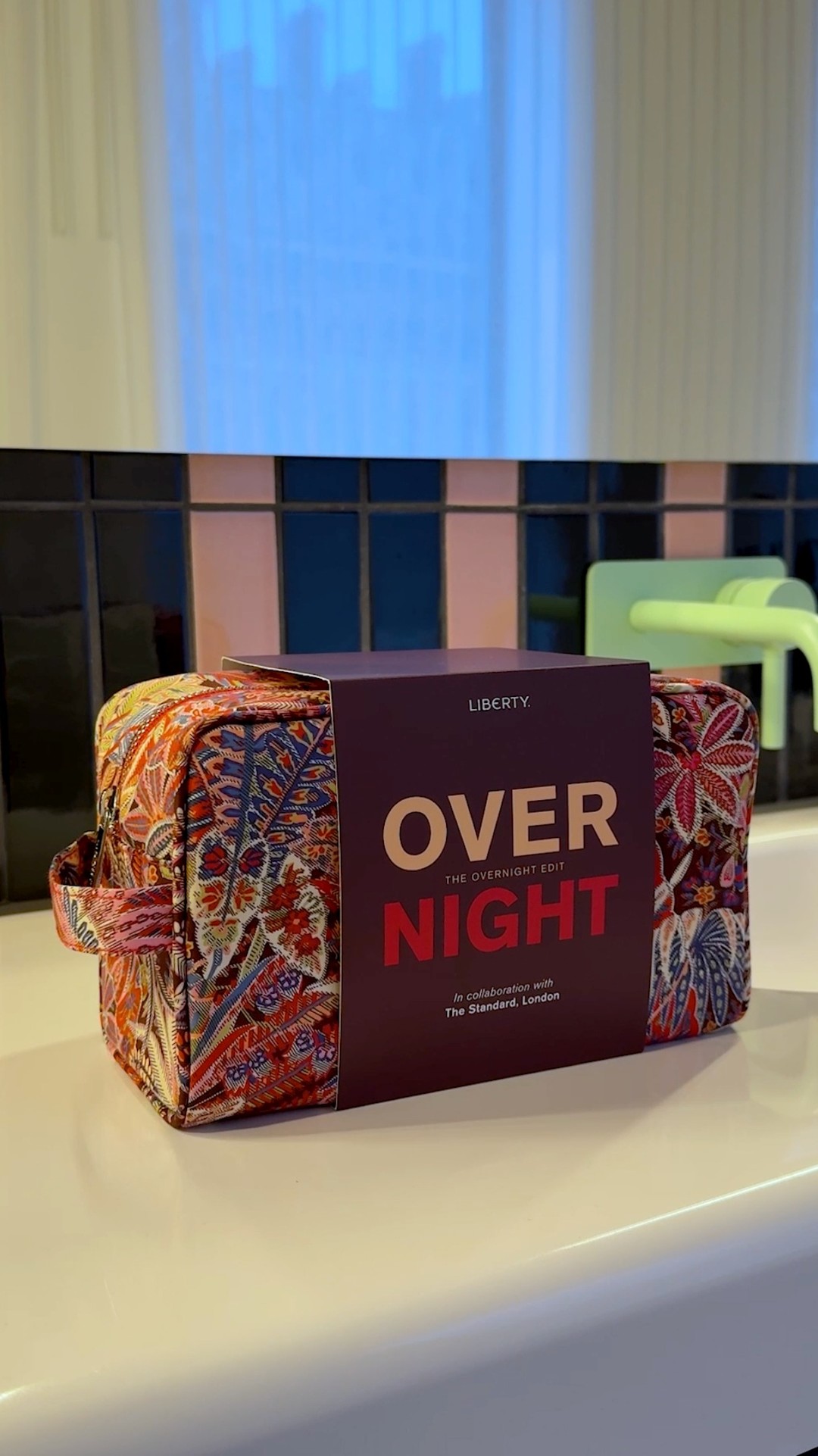 Instagram post by @sarah_coonan for Liberty London. Caption reads: Introducing The Overnight Beauty Kit: #Liberty....