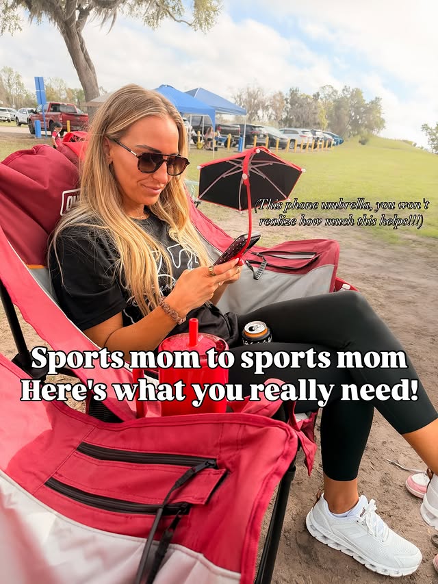 Instagram post by @blondewithabudget__ for LISEN. Caption reads: Say Amazon to shop this Sports moms must haves....