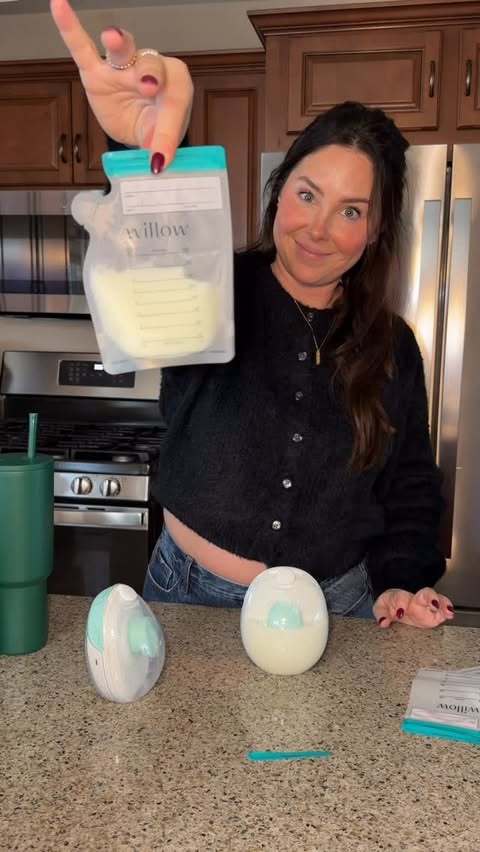 Instagram post by @katiesantry for willowpump. Caption reads: My @willowpump is the only reason I’m able to....