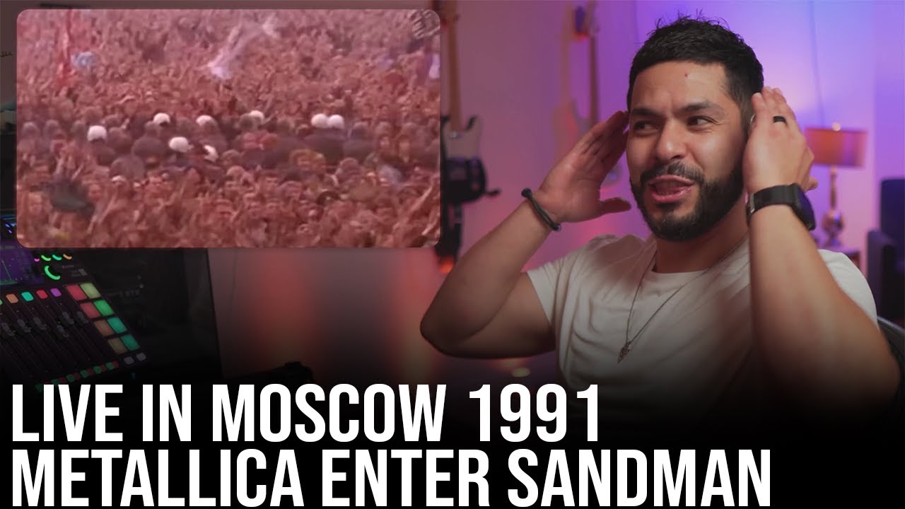 YouTube post by @SebsDuran for Bucked Up. Caption reads: Metallica plays Enter Sandman in Moscow in 1991....