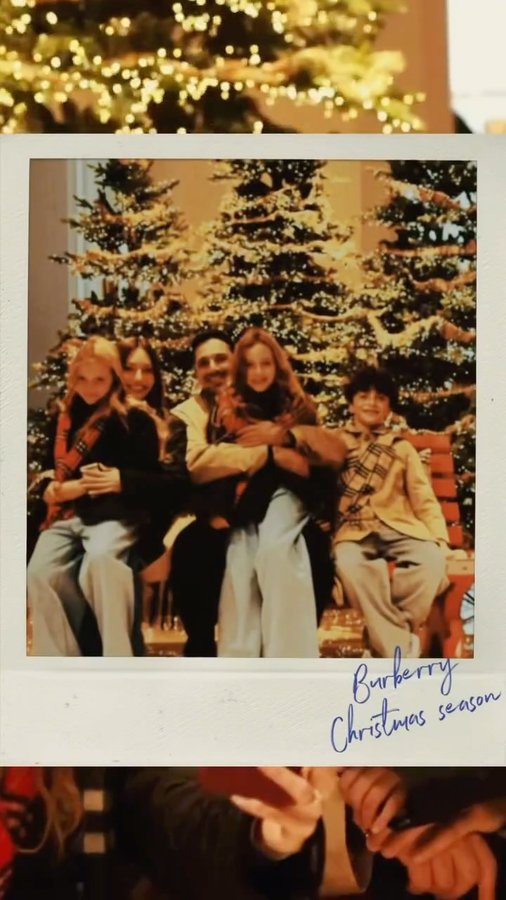 Instagram post by @karenwazen for Burberry. Caption reads: A day with the family at the Burberry pop-up....