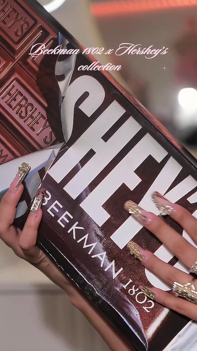 Instagram post by @makeupglamlu for Hersheyland. Caption reads: Warning: this collection may cause instant....