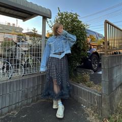 Instagram post by @aiueoma4 for WaKsnap. Caption reads: ボリュームチュールワンピースっていうグレーの透けてるワンピースなの可愛いでしょ🩶

#pr
#wa....