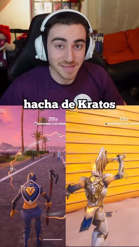 Instagram post by @doblettv for Epic Games. Caption reads: No Esperes al Hacha de Kratos… @couragejd....