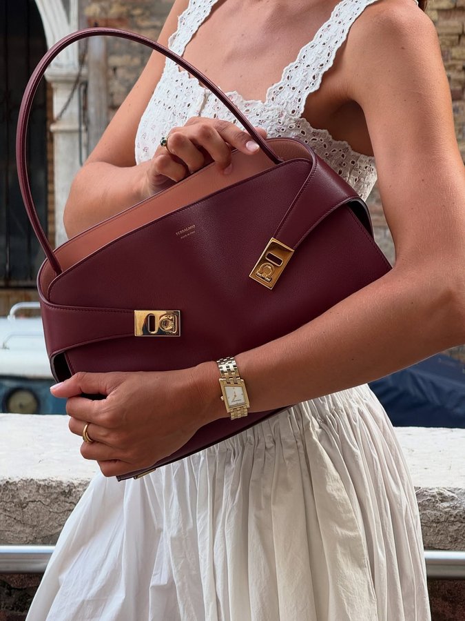 Instagram post by @ludovicaragazzo for FERRAGAMO. Caption reads: around Venice with my new watch @ferragamo....