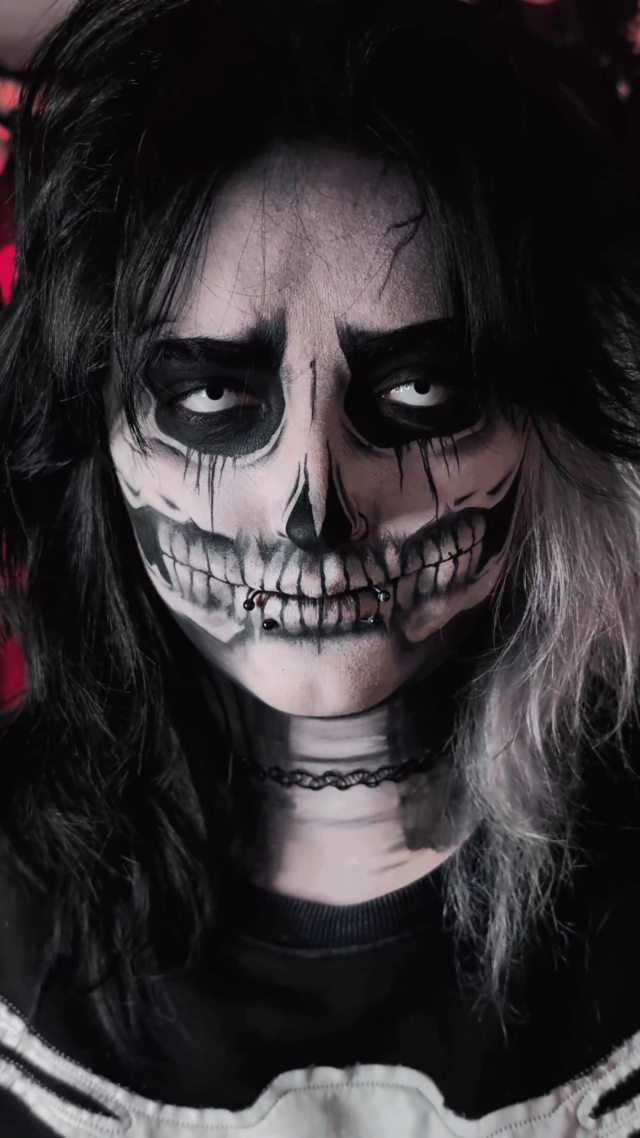 Instagram post by @easygoinggoth for MocoQueen. Caption reads: Really skull look 💀 
°
°im getting the urge to do....