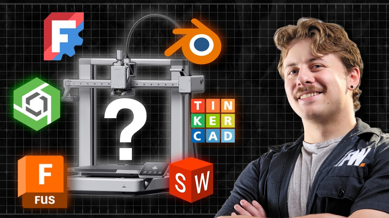 YouTube post by @aerocreative for PCBWay3D. Caption reads: Which Software is Best for 3D Printing?.