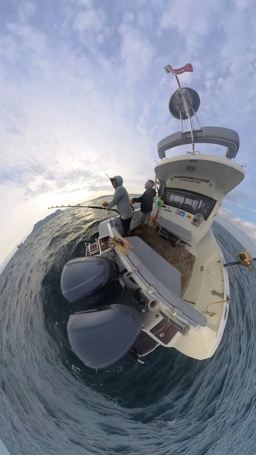 Instagram post by @ariatunafishing for Mustad Fishing. Caption reads: Giant Bluefin Tuna Strike! 🚀

Our @insta360....