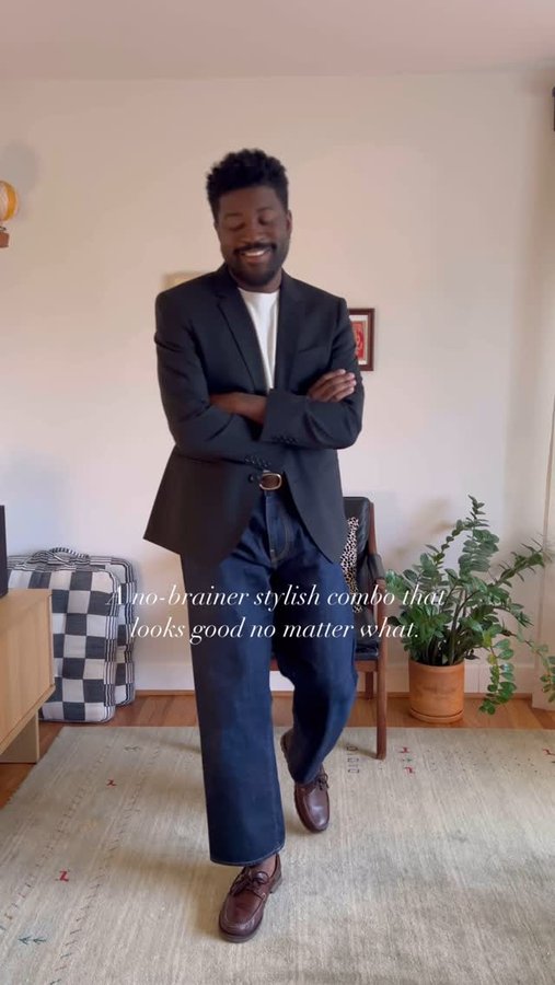 Instagram post by @fitting_in_now for The Black Tux. Caption reads: [...] featuring a classic suit combo from....