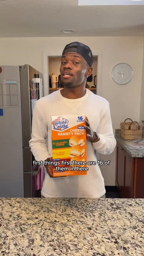 Instagram post by @ayokwam for White Castle. Caption reads: #ad Who knew @whitecastle sliders were available....