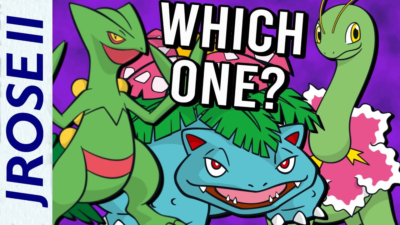 YouTube post by @Jrose11 for Fabletics. Caption reads: Which GRASS STARTER is BEST in Pokemon....