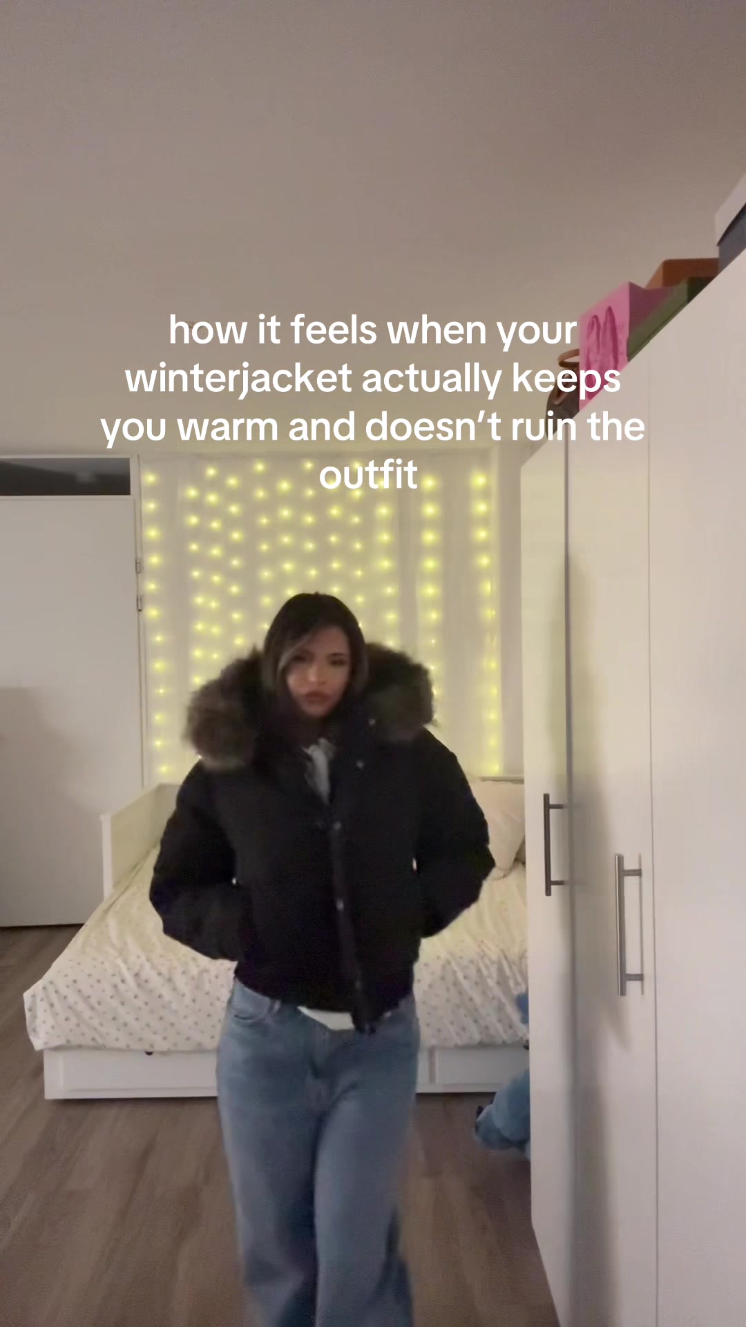 TikTok post by @totallynotemel for Superdry. Caption reads: [...] Hooded Bomber Jacket from @CULT by Superdry....