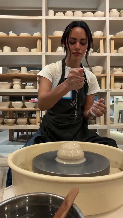 Instagram post by @michelleinfusino for Tinder. Caption reads: [...] me to the bitter root pottery class @tinder....