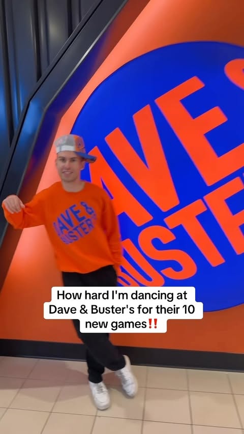 Instagram post by @jerseyyjoe for Dave & Buster's. Caption reads: When you finally get @daveandbusters Summer Season....