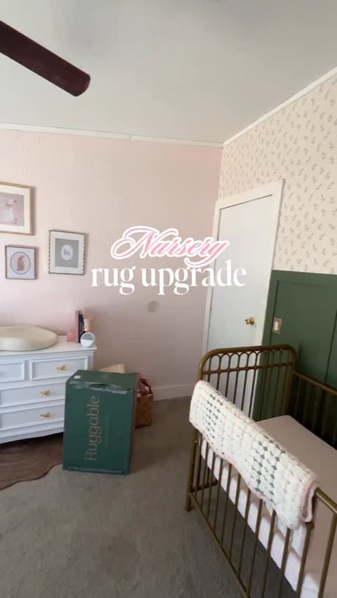 Instagram post by @kyndallwearswhat for Ruggable. Caption reads: [...] 🤭🎀 if you’d like a 🔗 say SHOP @ruggable....