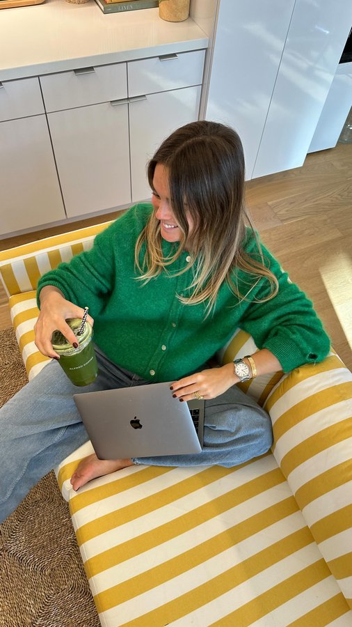 Instagram post by @maryralph for Icelandic Glacial. Caption reads: fun boss award bc im on matcha duty!!!!! bring in....