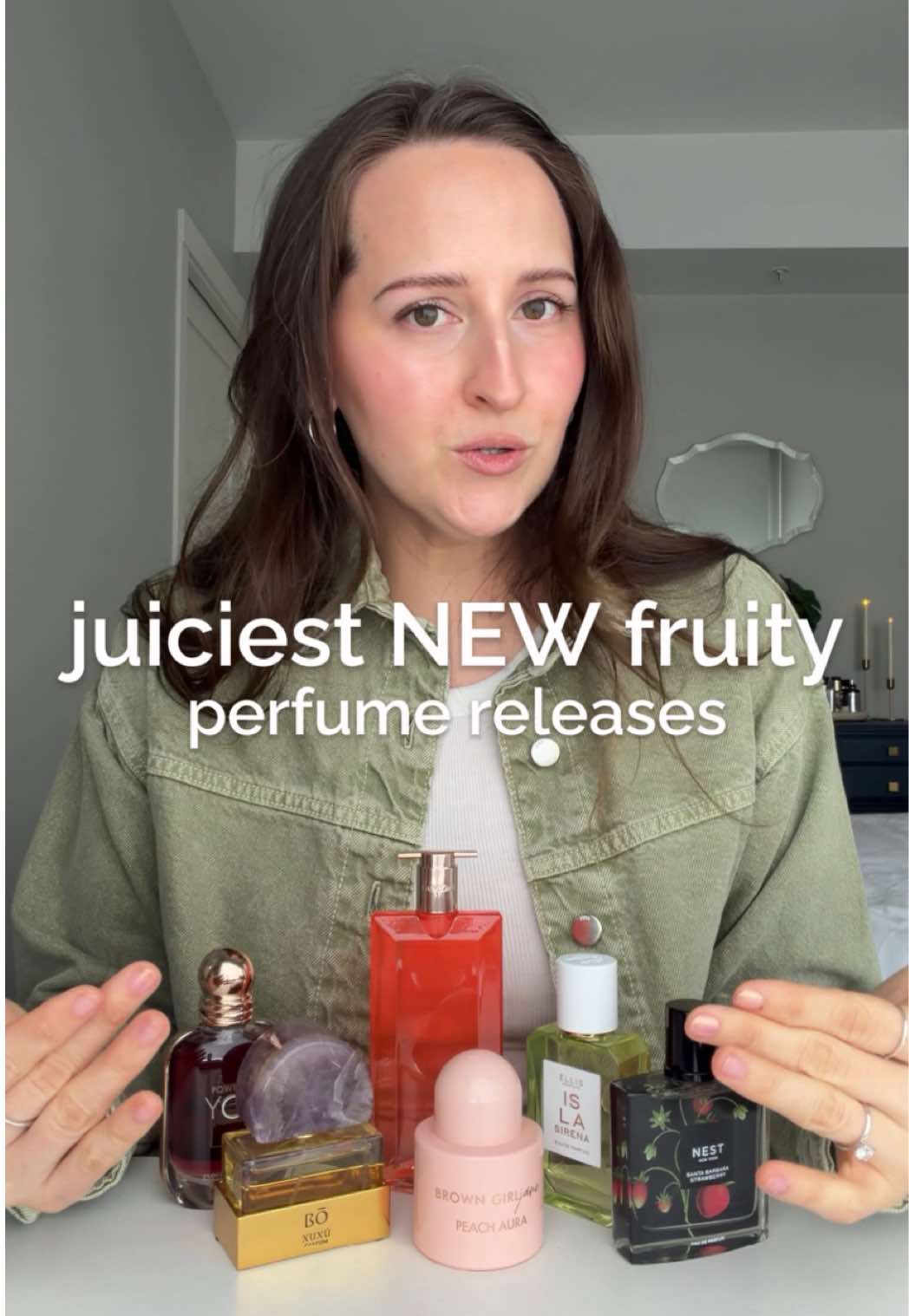 TikTok post by @kristinfragrances for BROWN GIRL Jane. Caption reads: [...] fruity fragrances lol Part 1: @BROWN GIRL....