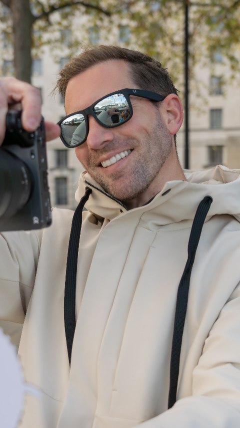 Instagram post by @paperboyo for Sunglass Hut. Caption reads: [...] London, but not before heading into....