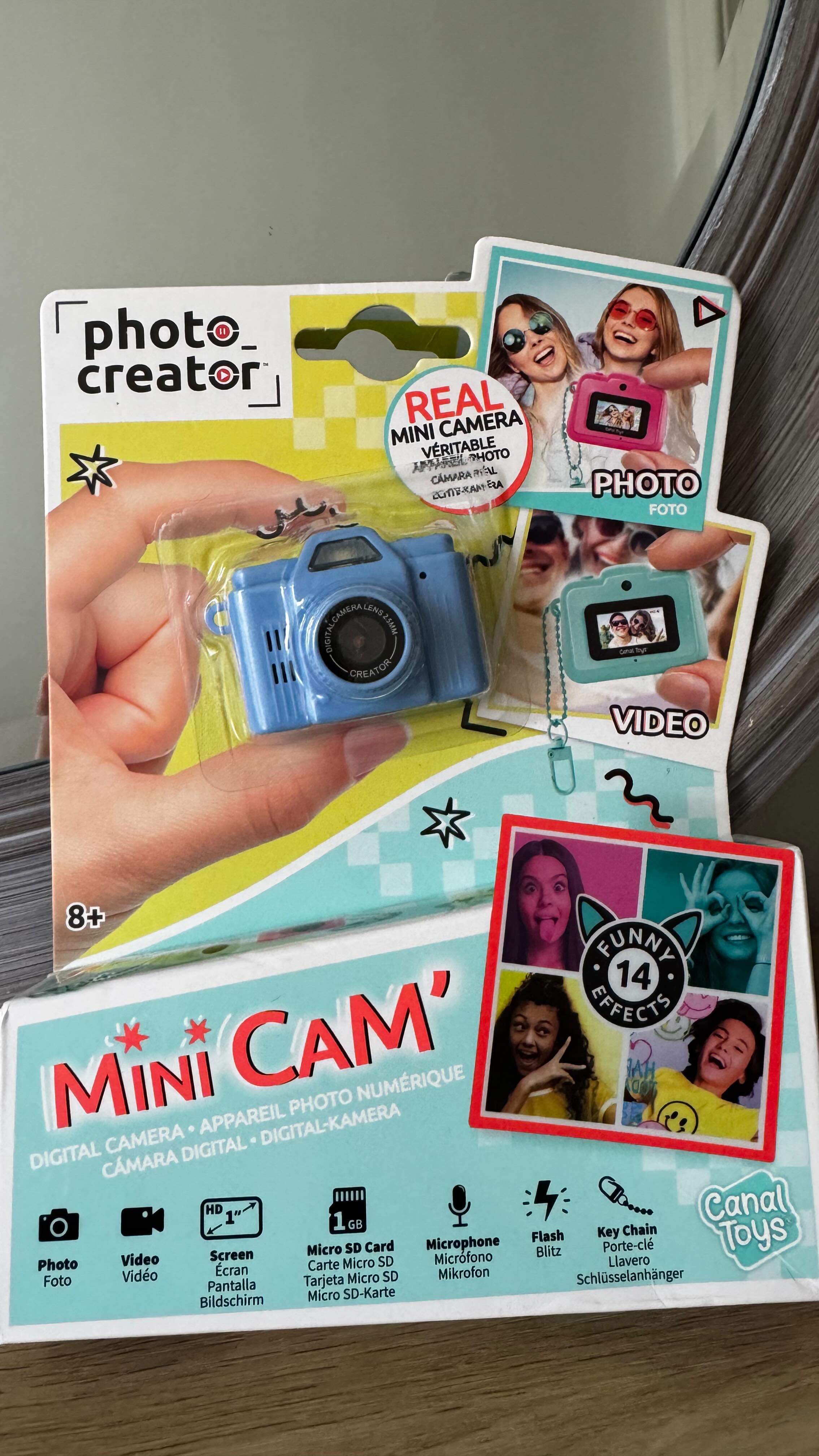 Instagram post by @lifewiththebfamily for CANAL TOYS. Caption reads: 🩵 📸 This is honestly the coolest little camera....