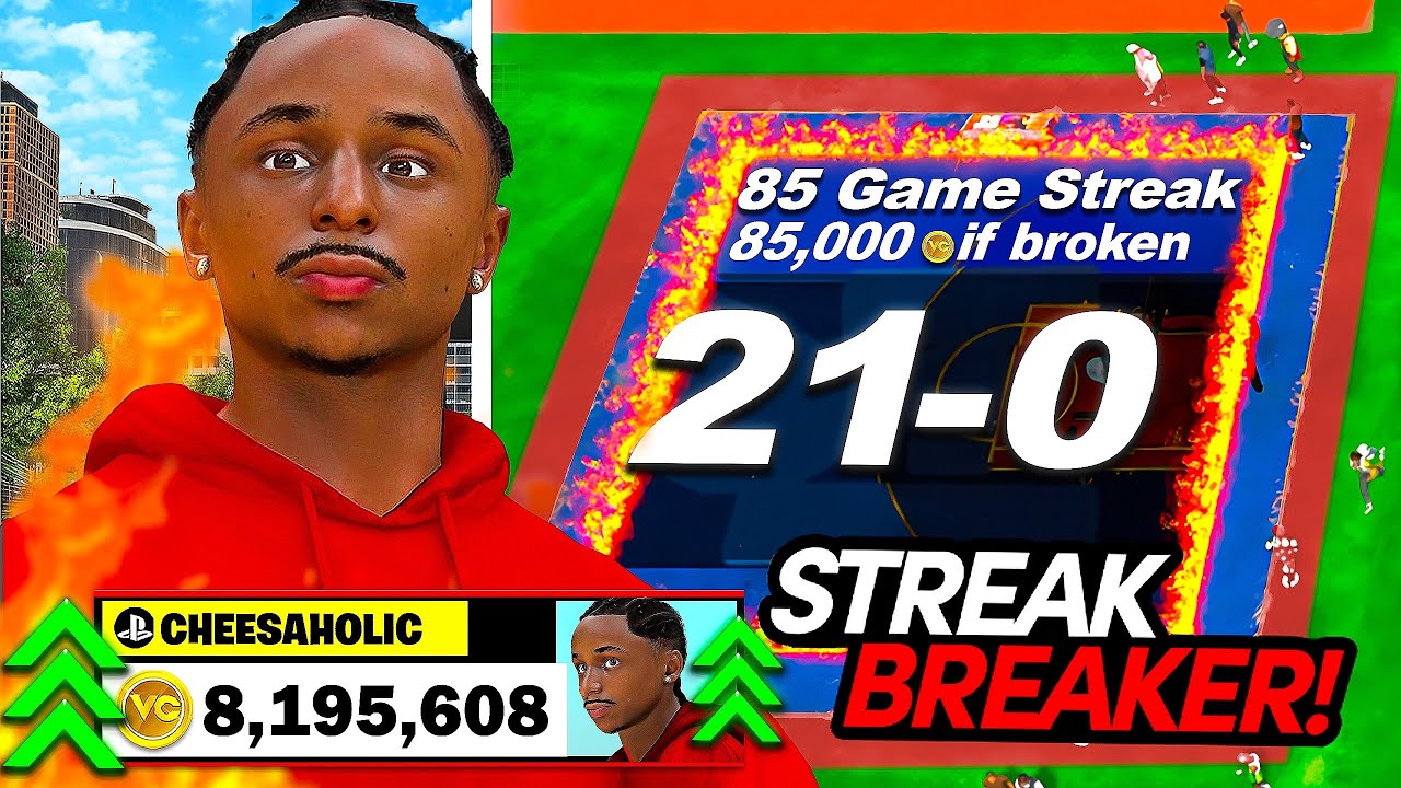 YouTube post by @cheeseaholicYT for PrizePicks. Caption reads: Can I Make 1,000,000 VC in 24 Hours in NBA 2K26.