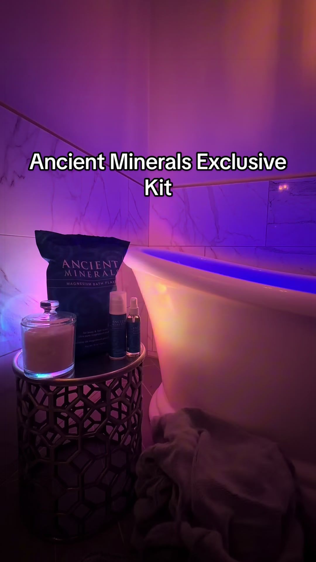 TikTok post by @lorilynnlewis for Enviromedica. Caption reads: [...] #magnesiumbathflakes #relaxation....