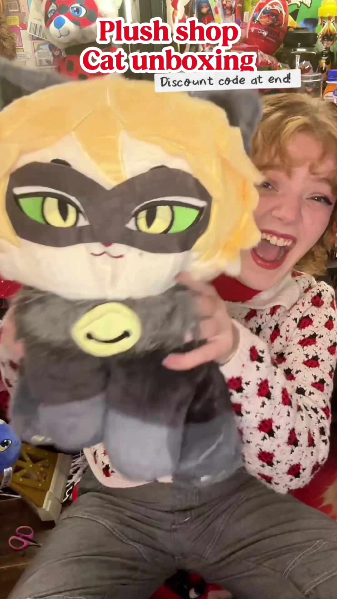 TikTok post by @akumatizedcamembert for Plushshop. Caption reads: [...] 😭❤️ I LOVE HIM — thank you so much to....