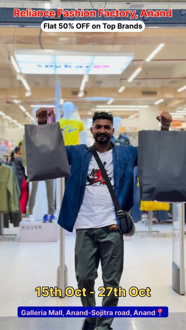 Instagram post by @davejayofficial for Fashion Factory. Caption reads: [...] on top brands — only at Reliance Fashion....