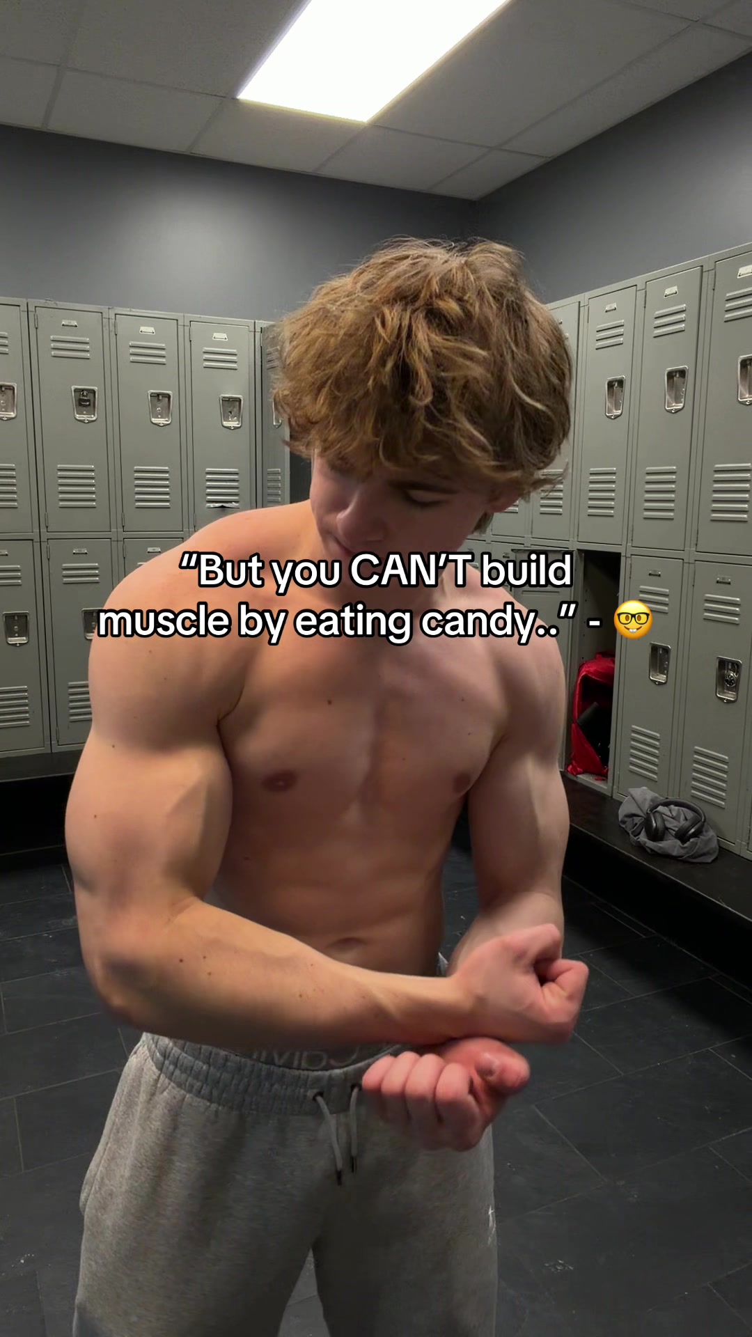 TikTok post by @bruhmomentpat for BUILT Bar. Caption reads: [...] healthy candy actually existed 😭....