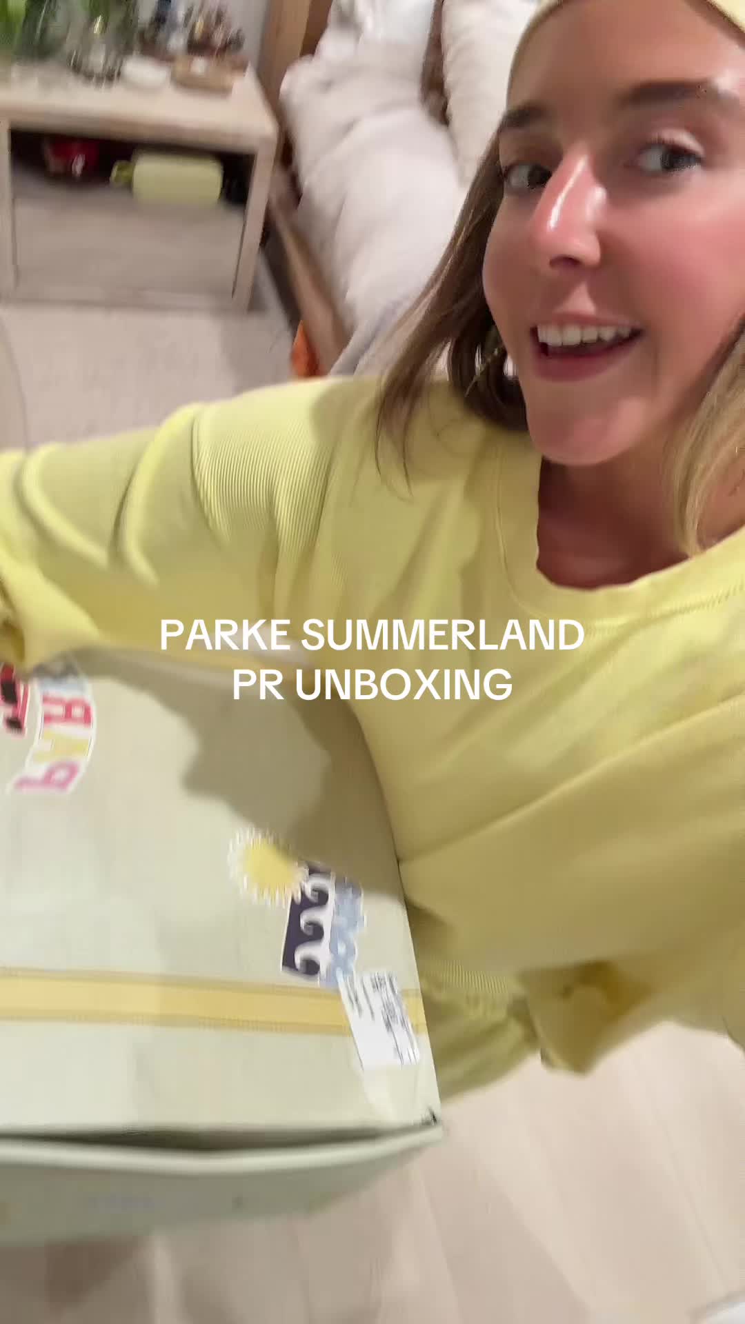 TikTok post by @elli.mcgowan for Parke. Caption reads: So obsessed with this yellow 🍌 @chelsea parke....