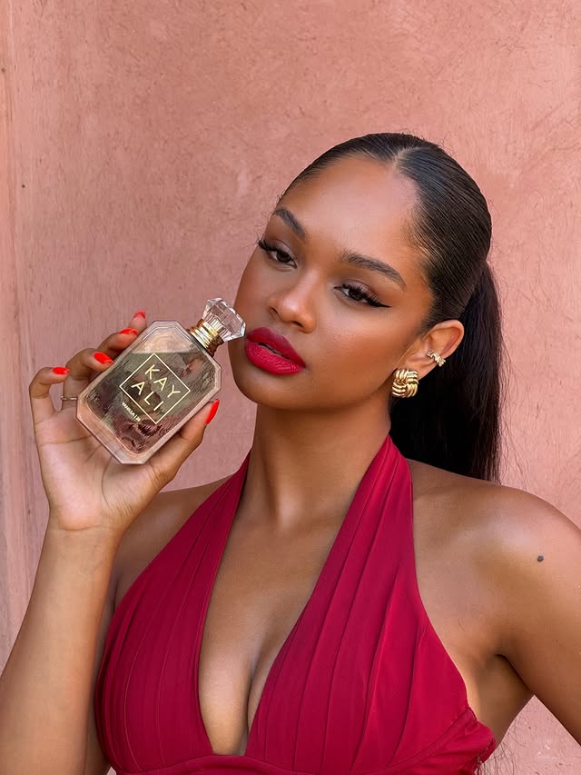 Instagram post by @layanne.bch for KAYALI FRAGRANCES. Caption reads: Feeling sensual with the Vanilla | 28 from @kayali....