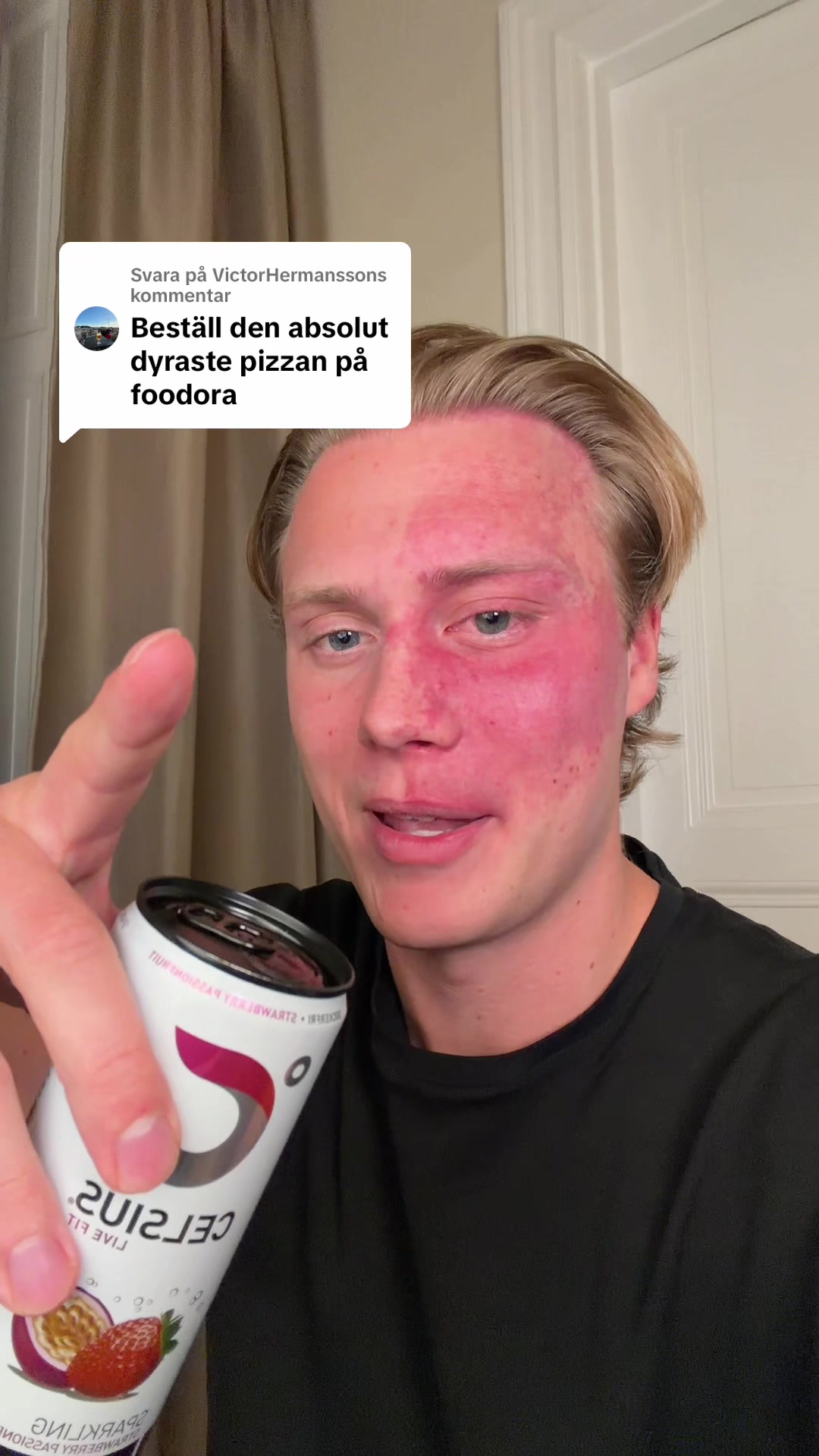 TikTok post by @sembloom for Celsius Sweden. Caption reads: [...] Reklam för @CelsiusSweden ✨✨ testar dyraste....