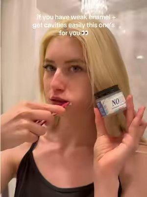 TikTok post by @vanillagirlshop for biöm. Caption reads: i’ve been LOVING nobs toothpaste tablets for....