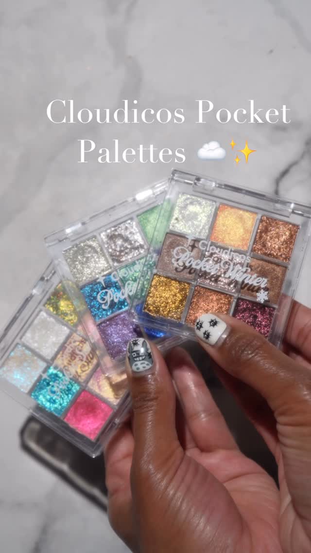 Instagram post by @glamsmitty for Cloudicos. Caption reads: Cloudicos Pocket Palettes ☁️✨ Check out these....