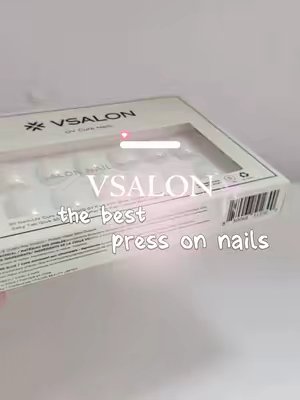 TikTok post by @michey_sonyy for VSALONNAIL. Caption reads: LOVE THESE @VSALON NAIL Center press nails !! ❤❤....