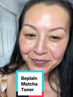 TikTok post by @athe97 for Beplain US. Caption reads: I love this matcha toner. Skin feels soft, smooth,....