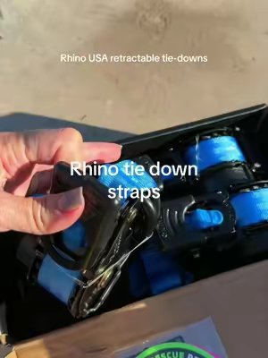 TikTok post by @christalcaffey for RHINO USA. Caption reads: [...] securing everything SO much easier. @Rhino....