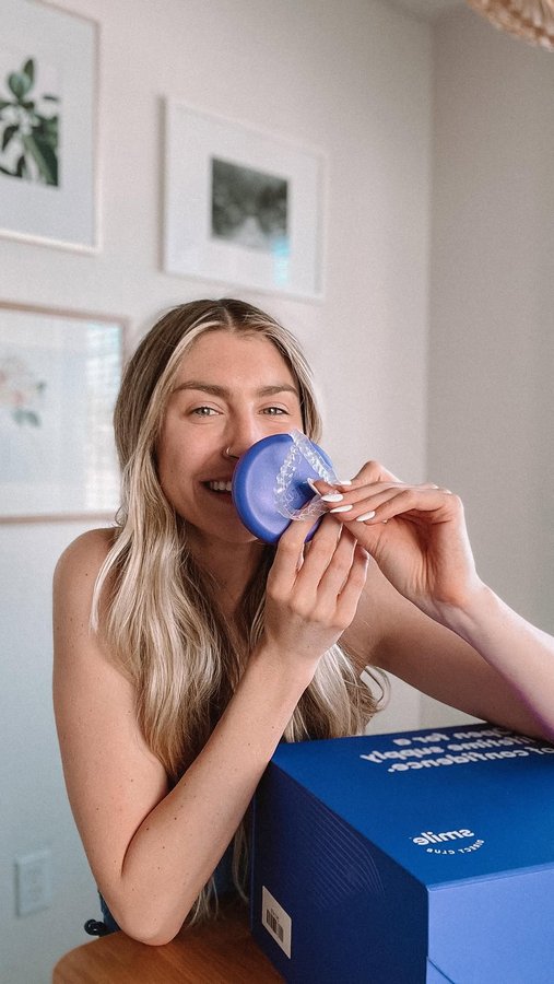 Instagram post by @devonandwillo for SmileDirectClub. Caption reads: I’m starting my @smiledirectclub clear aligner....