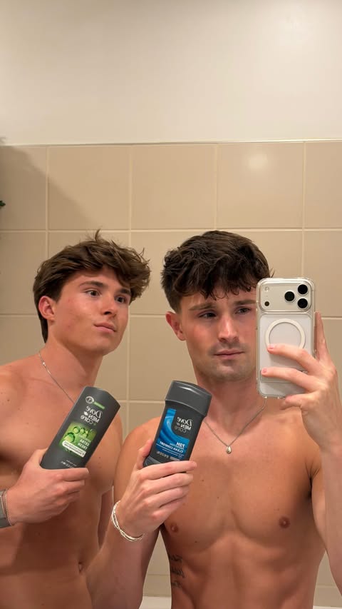Instagram post by @griffinandspencer for Dove Men+Care. Caption reads: [...] our number. What are you asking? 👀👇....