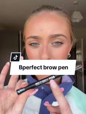 TikTok post by @noterinwakleyxo for BPerfect. Caption reads: 10/10 brow product 🔥✨ #bperfect #eyebrowpen....