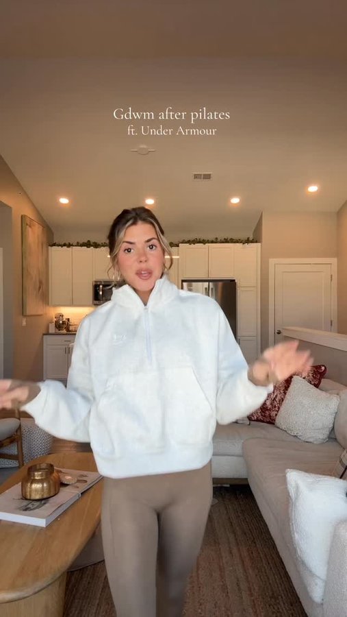 Instagram post by @madisonsvetz for Under Armour. Caption reads: from pilates to errands, @underarmour is a MUST!!....