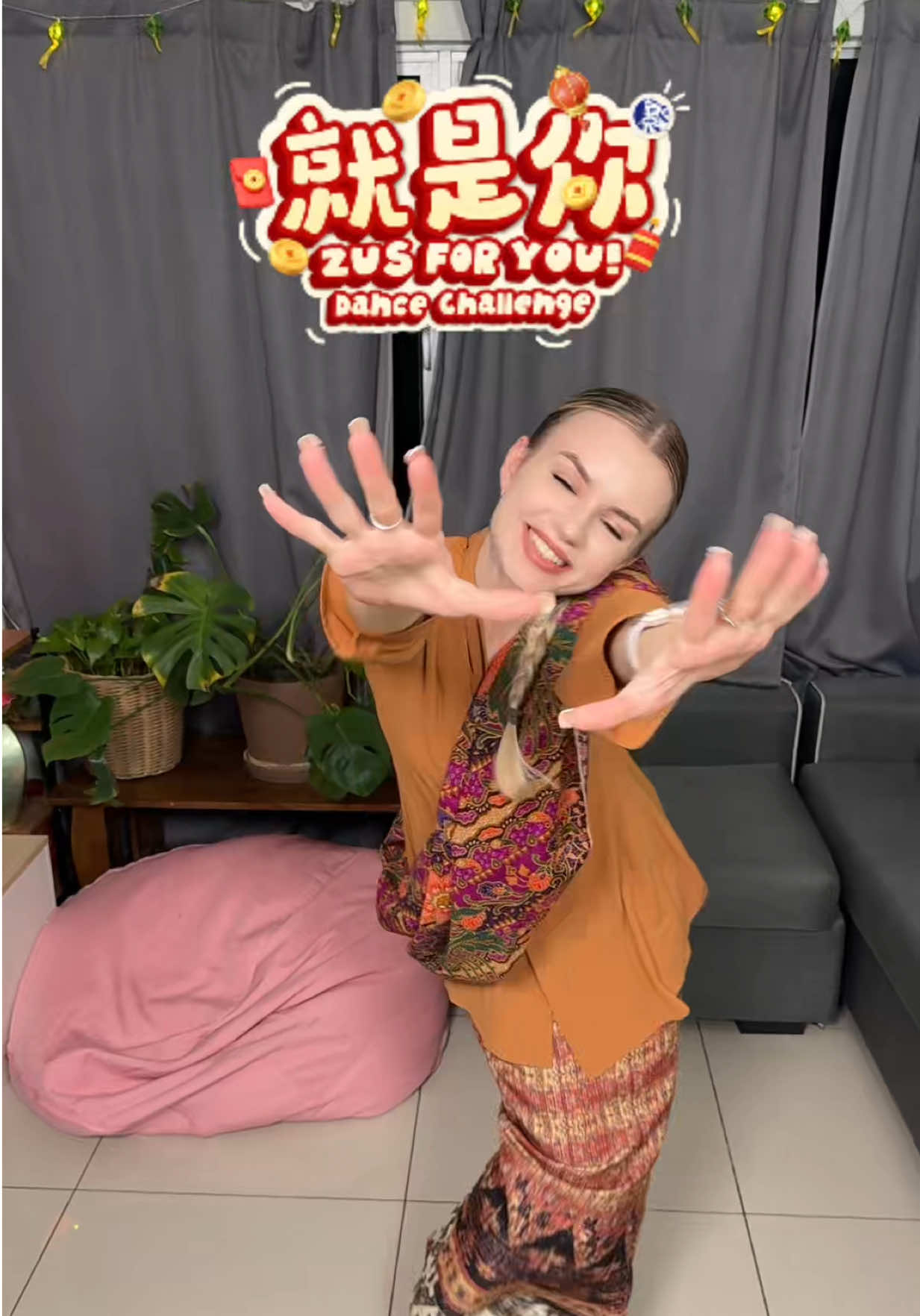 TikTok post by @annaminahbarbie for ZUS COFFEE. Caption reads: jom now dance challenge😍 with @zuscoffee....