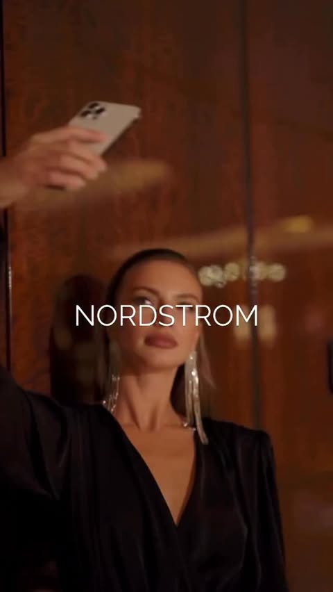 Instagram post by @kendraadobbs for Nordstrom. Caption reads: [...] Sky Crystal Long Sleeve Minidress from....