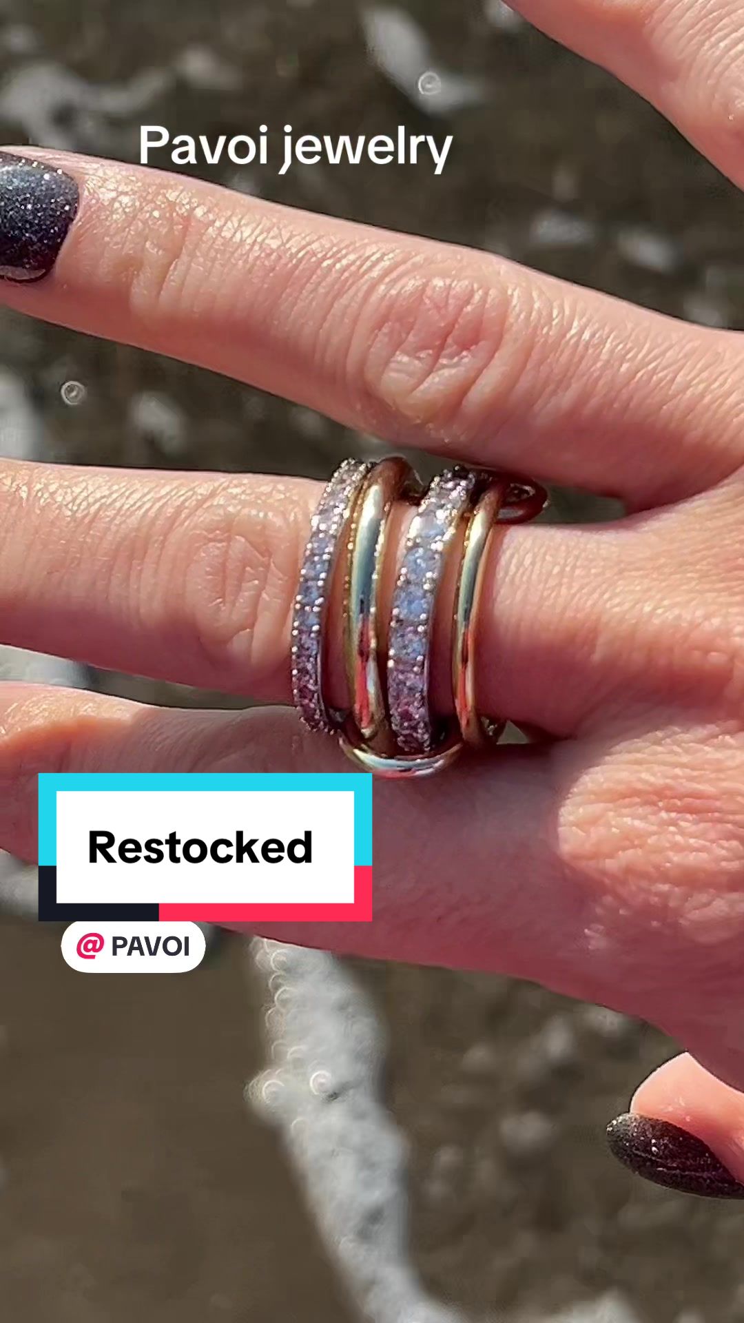 TikTok post by @jenny.boom.boom2 for Pavoi. Caption reads: [...] BEFORE THEY SELL OUT AGAIN! @PAVOI....