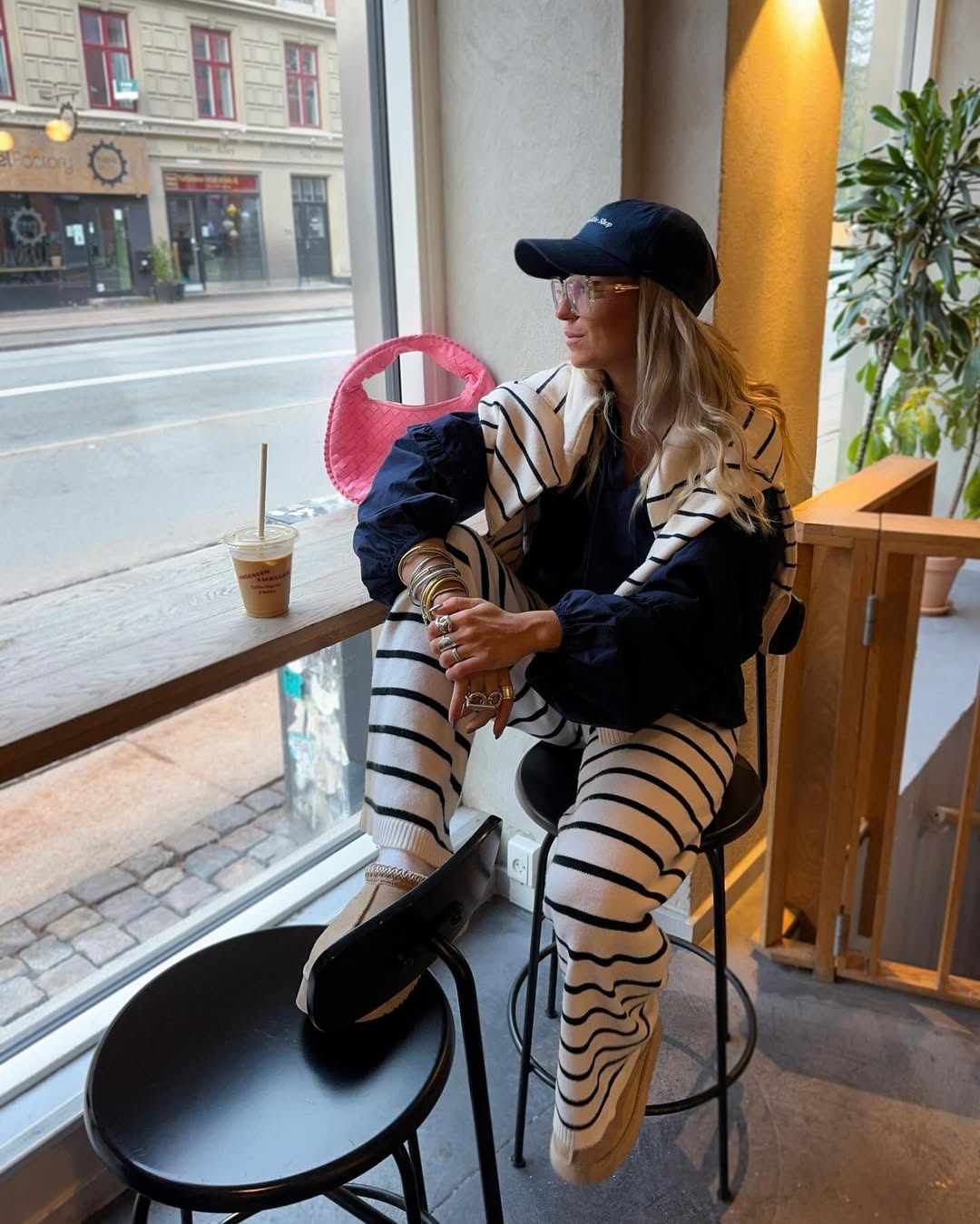 Instagram post by @sarahtey_ for Lunettes Pour Tous. Caption reads: 🩷🧸🍂🎧🌸 Coffee time in Copenhague w/....